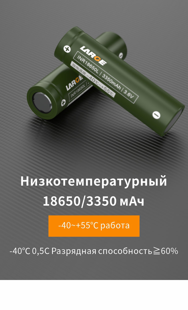 Низкотемпературная высокая плотность энергии 18650